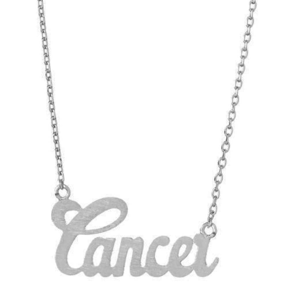 Zodiac Script Pendant Necklace - CANCER